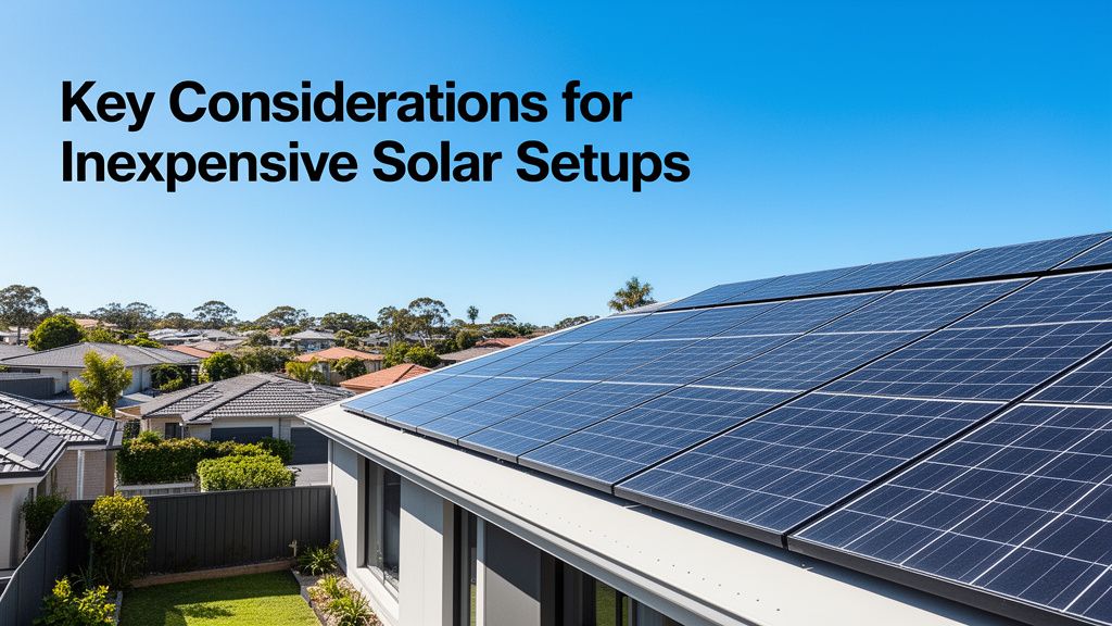 Key Considerations for Inexpensive Solar Setups