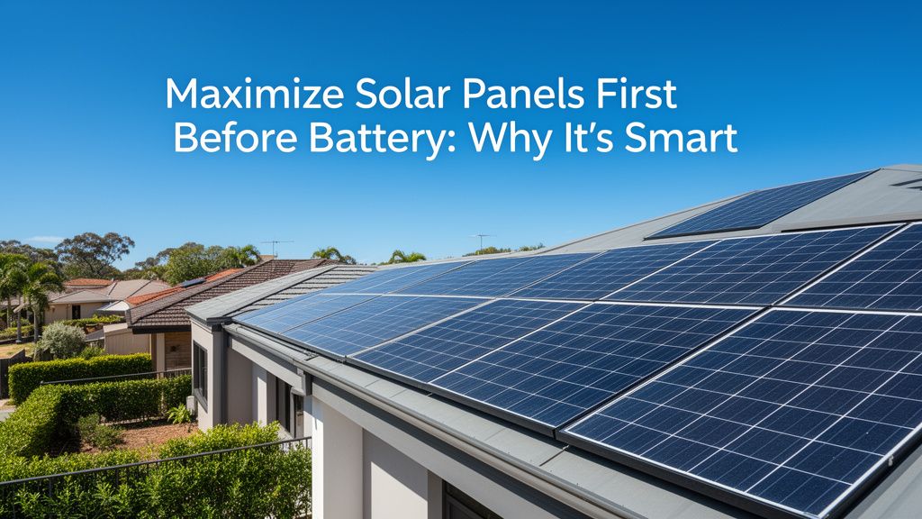 Why Maximising Your Solar Panels Before a Battery Is the Smartest Move for Australian Homes